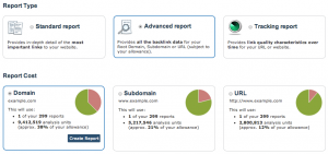 Advanced report at Domain level