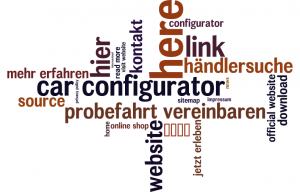 Wordle of anchor text used on the sites of German Car Manufacturers