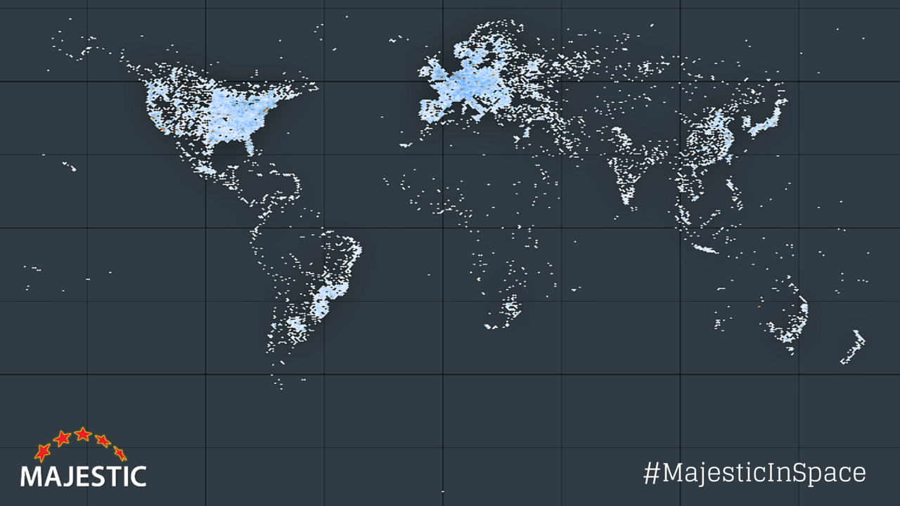 Internet Servers as Viewed from Space.