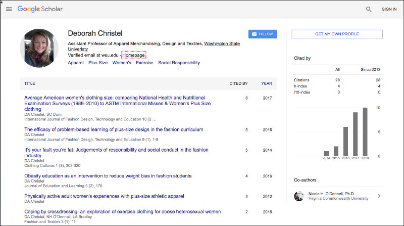 Google scholar page