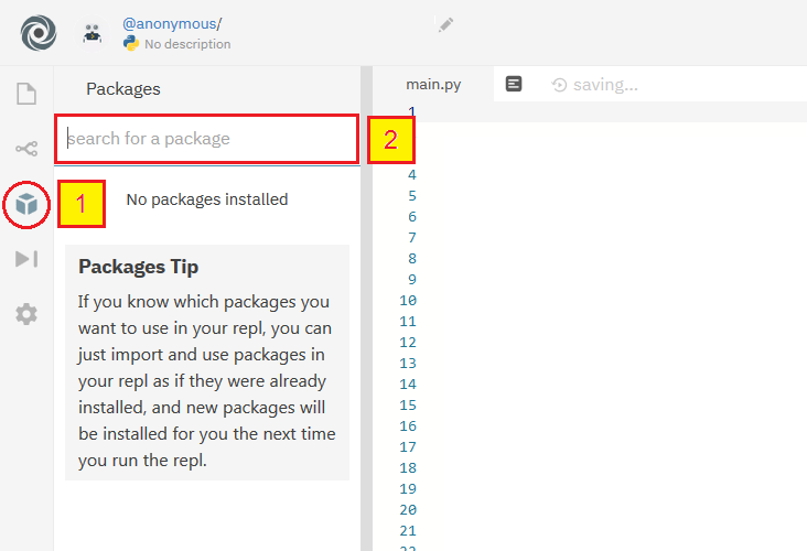 Repl.it - import of a packae for Python