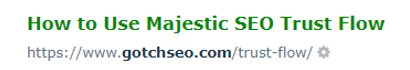 A screenshot of a source page with "How to use Majestic SEO Trust Flow" as the title. 