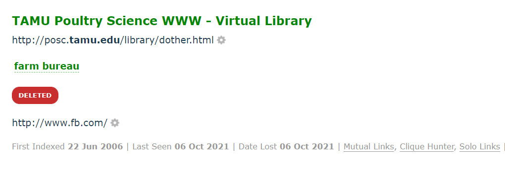An image of a backlink to fb.com from 2006