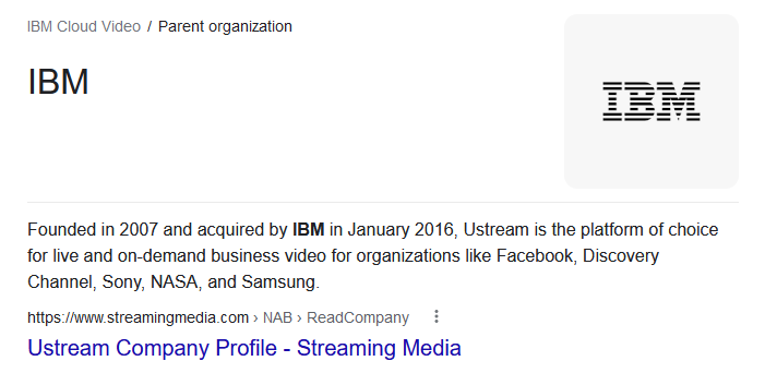 IBM is the parent company of Ustream.