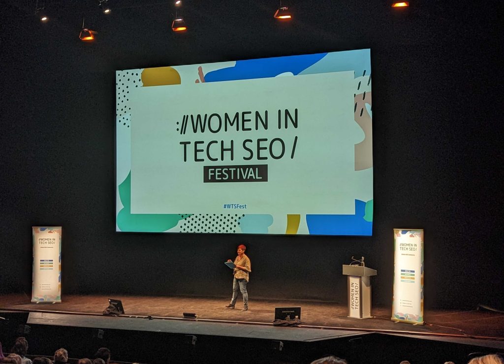 The Stage at the Women In Tech SEO Festival 