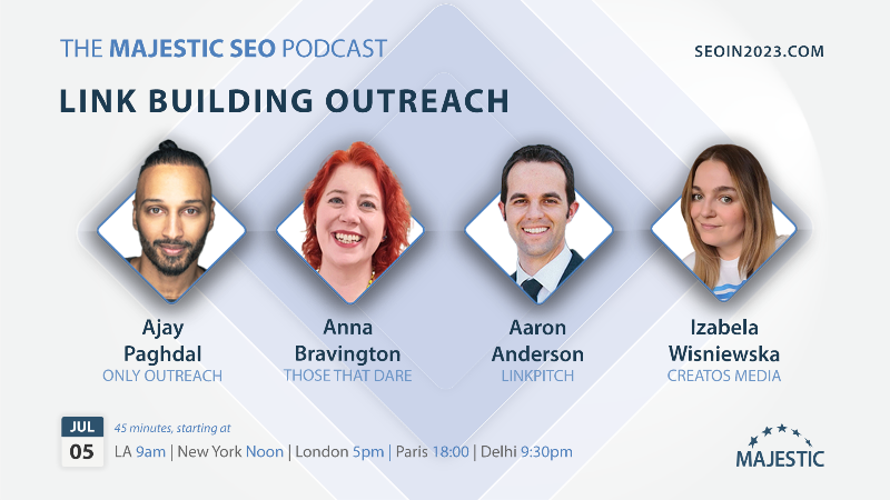 Joining us for this episode on Link Building Outreach is Izabela Wisniewska, Aaron Anderson, Anna Bravington and Ajay Paghdal.