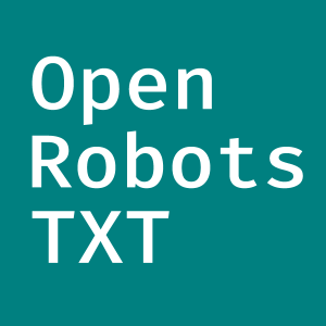 The words "OpenRobotsTXT" on a teal background.