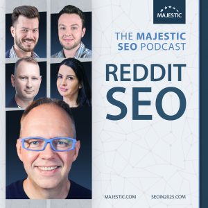 A promo image for a webinar on Reddit SEO with Miłosz Krasiński, Marko Miljkovic, Ivana Flynn and Jamie Irwin, hosted by David Bain.