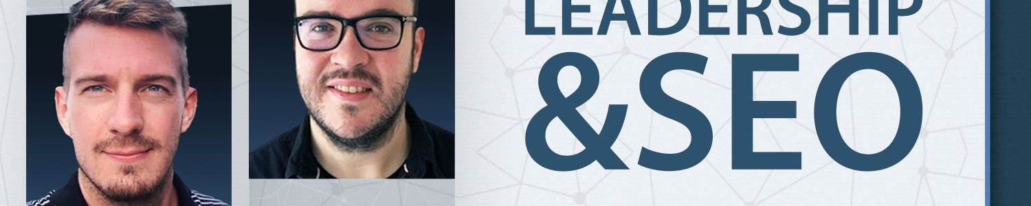 Promo image for a live podcast on Thought Leadership and SEO with images of Ashley Segura, Christian Rigg, Jasper Hammil, Kelsey Libert and Joe Terry.