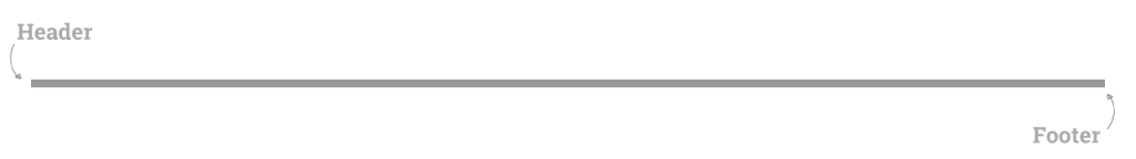 A straight line, with a Header label on the left, and a Footer label on the right